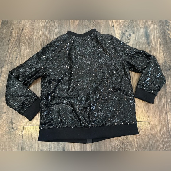 GUC LOL SURPRISE Remix Girl's Bomber Style Jacket, Black Sequins, Size: XL 14/16 - Picture 6 of 10
